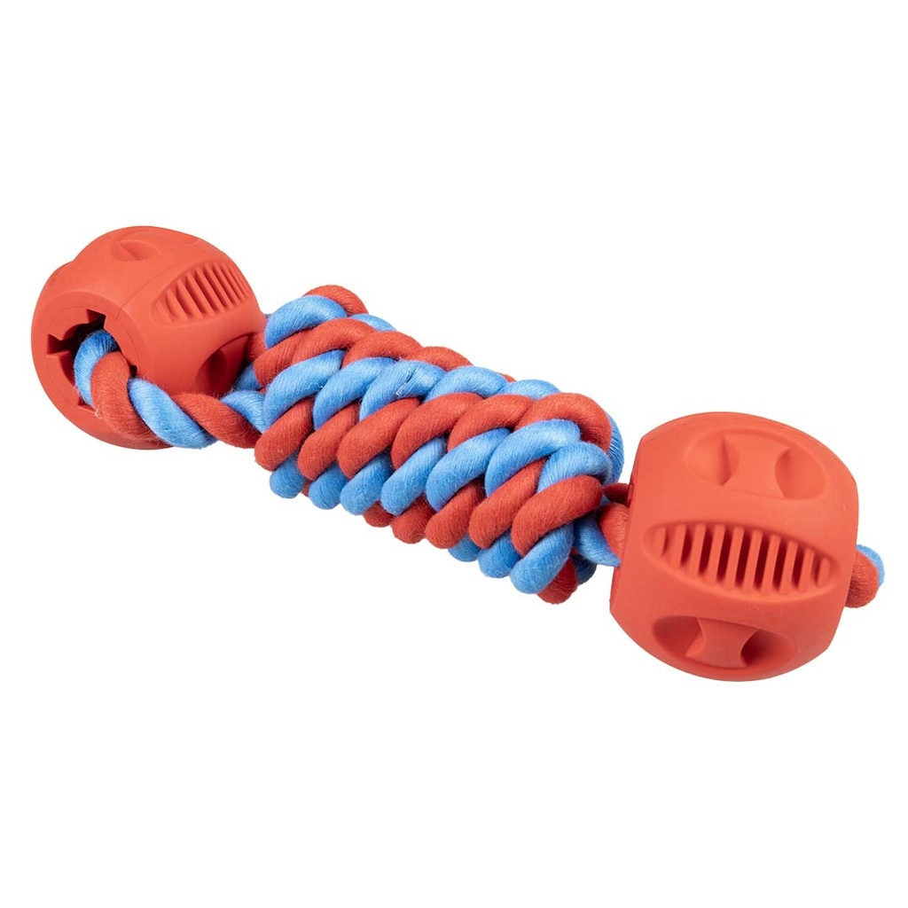Rubrop haltertouw met 2 ballen