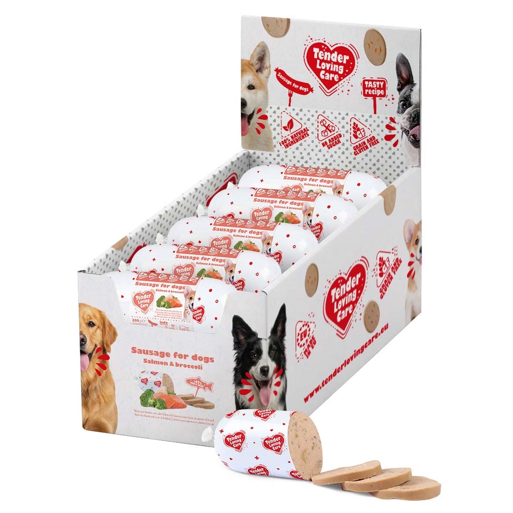 Worst voor honden met zalm & broccoli
