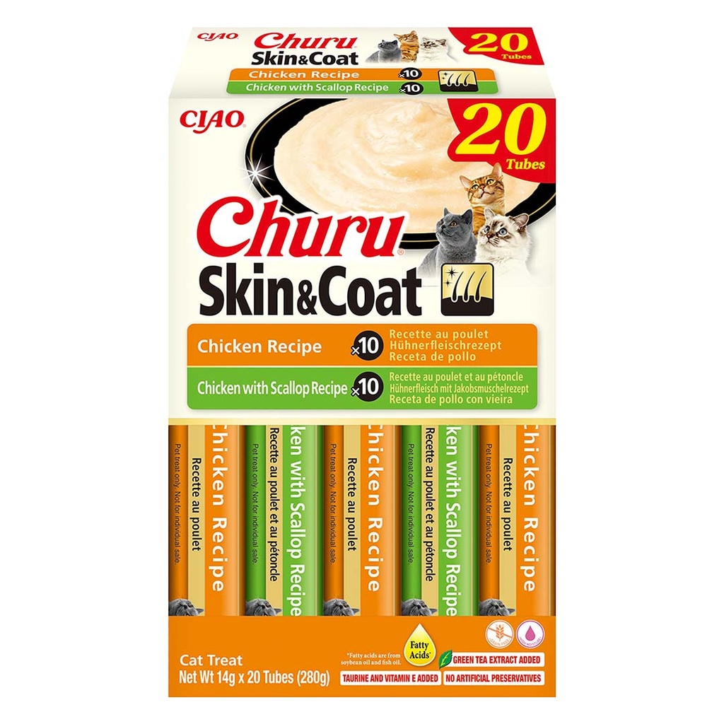CIAO Churu Skin&Coat kip mix multipack