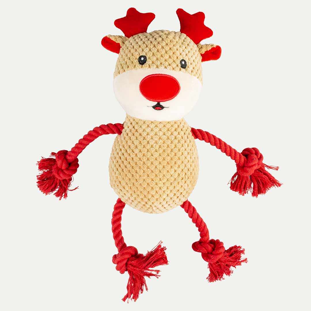 [15624] Xmas Knuffel met touw rendier [meerkleurig (Multi)]