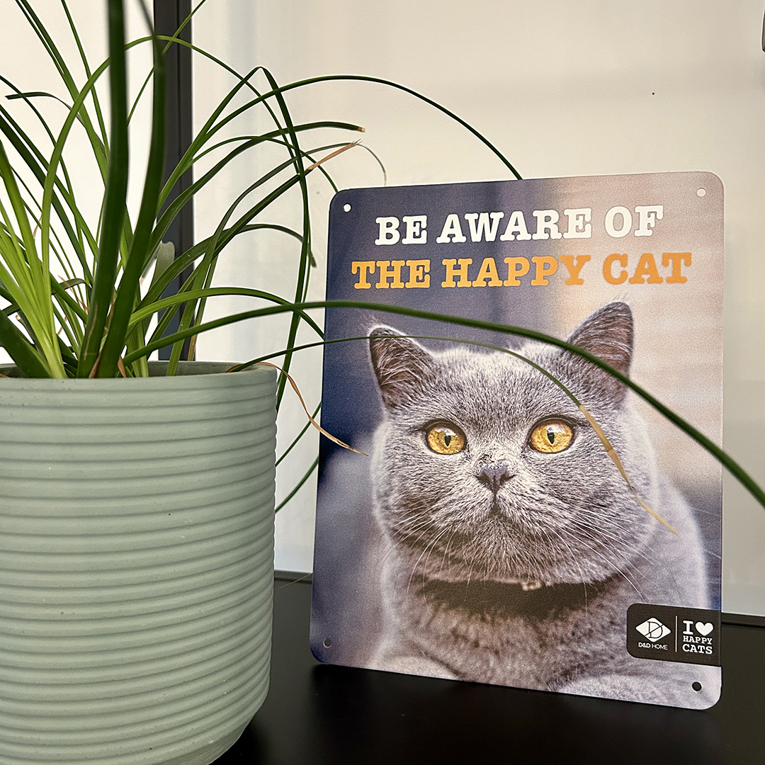 [695/481332] I LOVE Happy Cats bord 'be aware' [meerkleurig (Multi)]